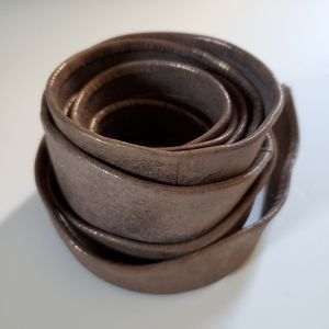 Genuine leather ADA wrap belt in gold